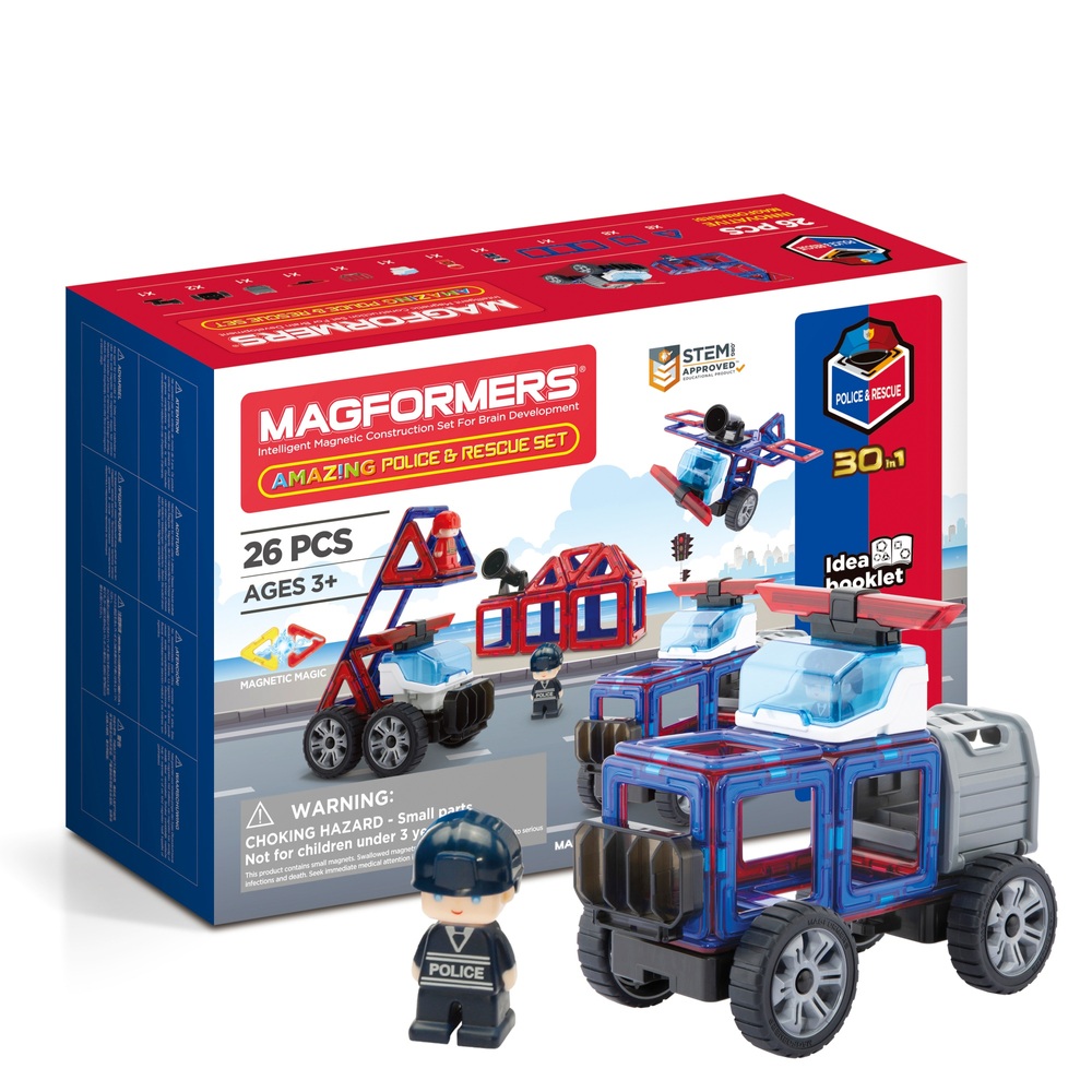 Magformers Polizei & Rettungsdienst 26-teiliges Magnetset