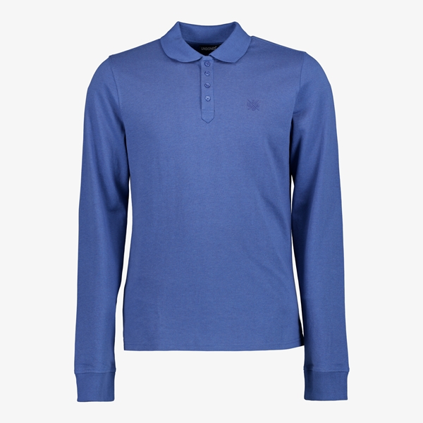 Unsigned heren polo met lange mouwen blauw