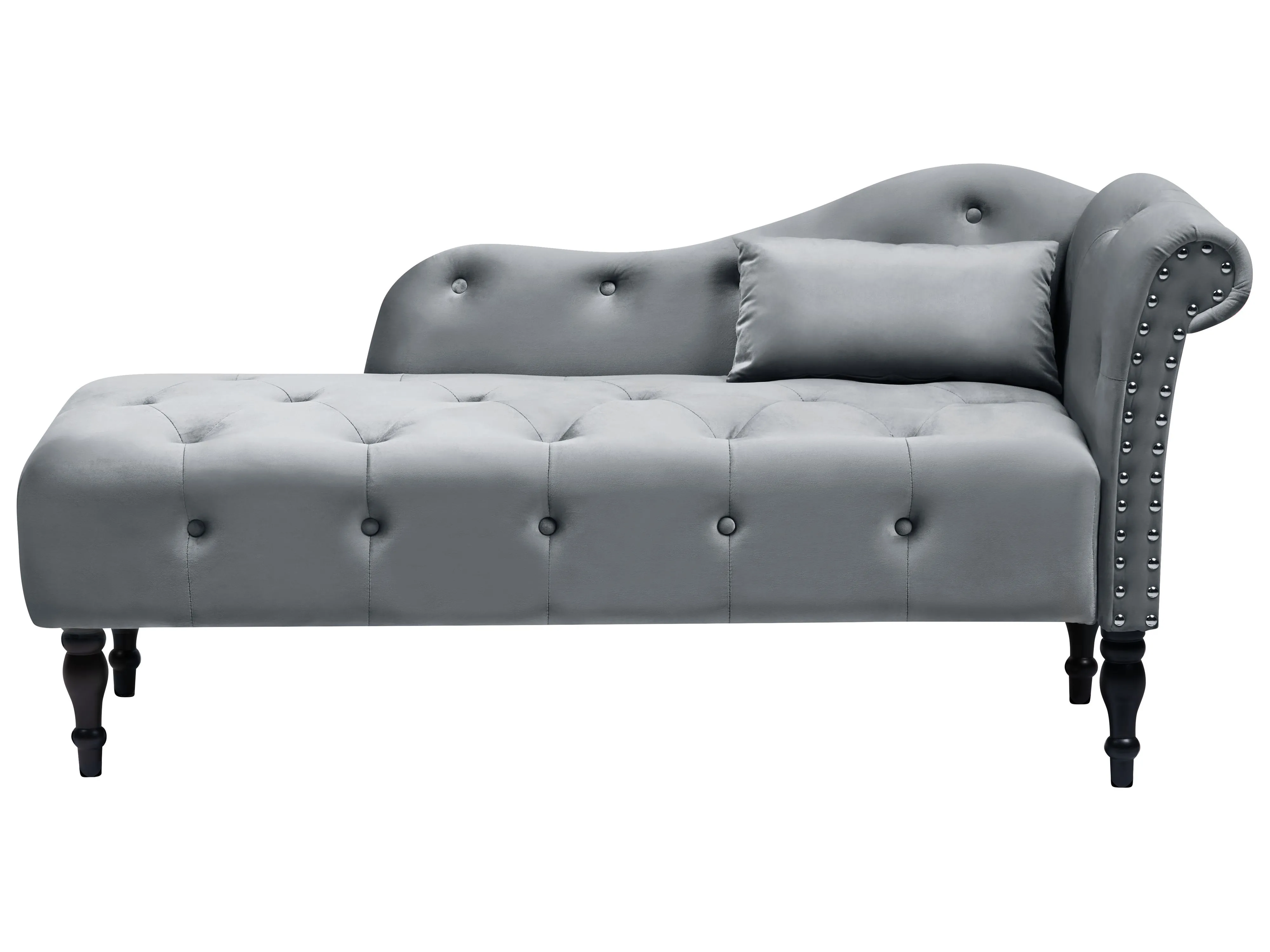 Rechtszijdige chaise longue IVRY Fluweel Grijs