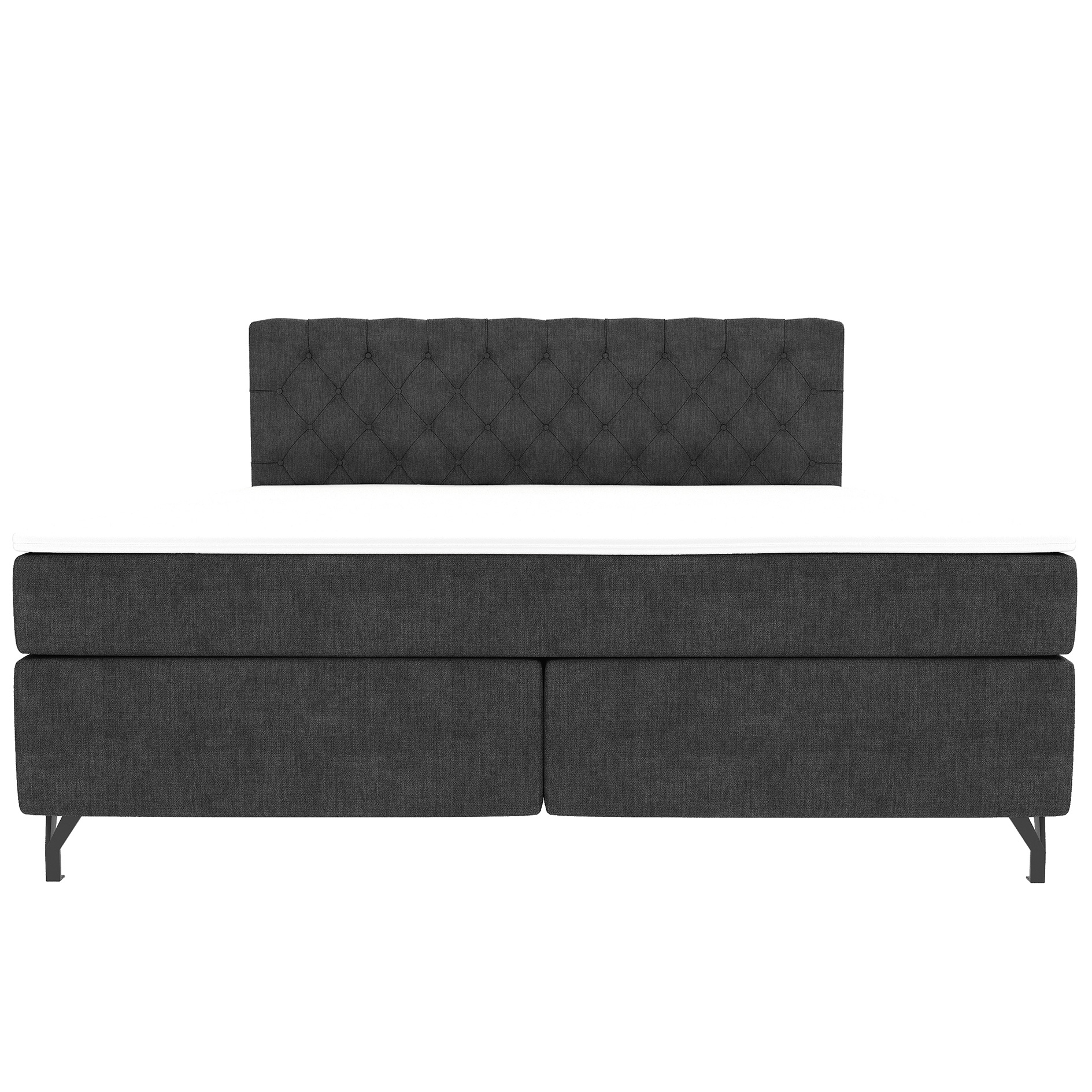 Boxspringbett - grau - inklusive Topper - 180x200 cm