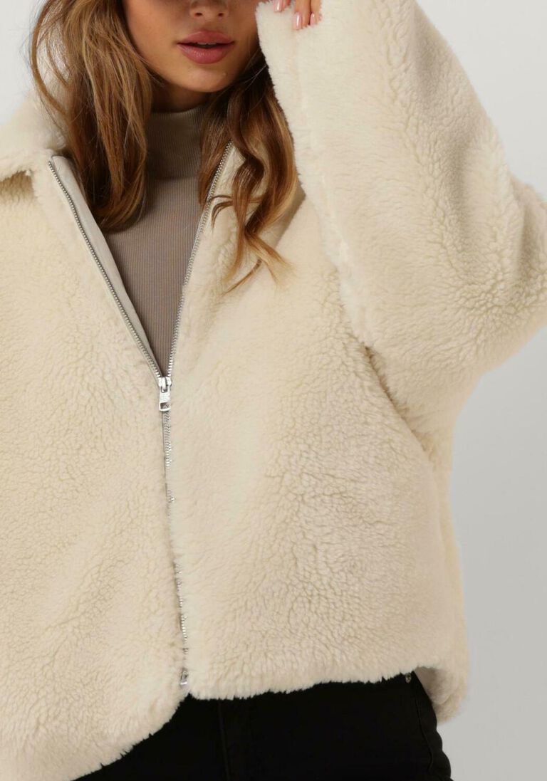 CALVIN KLEIN ecru calvin klein teddy jas back ck sherpa short jacket