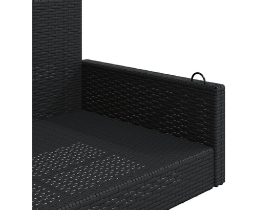 VIDAXL - Balancelle noir 119x56x48 cm résine tressée