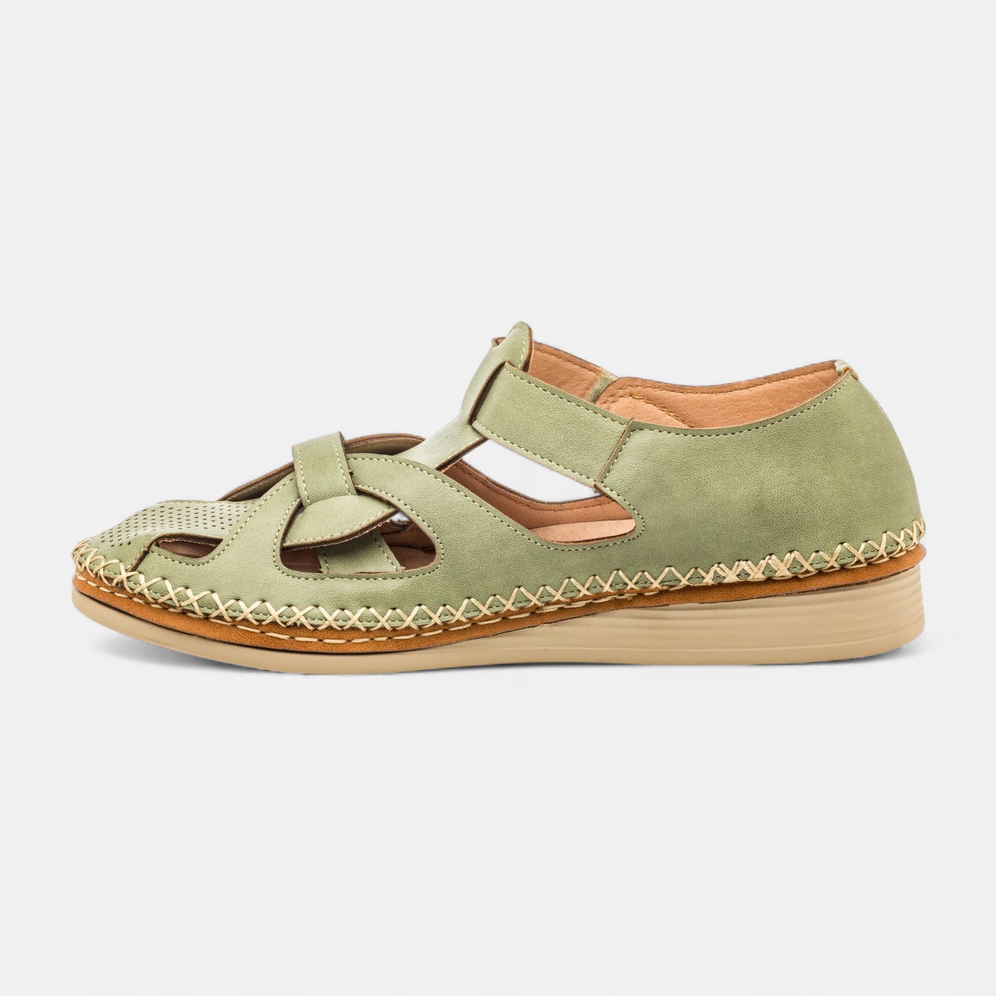 Mocassins pieds sensibles Femme vert clair