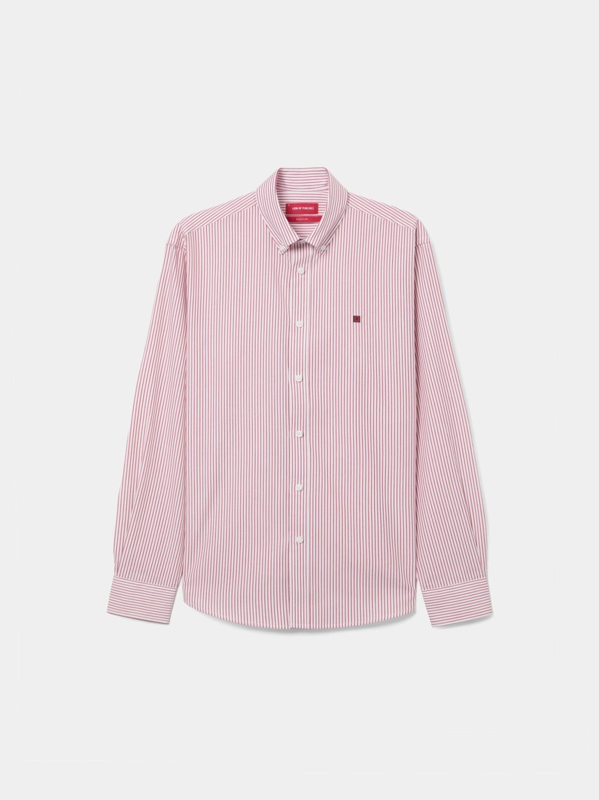 Camisa às riscas em algodão