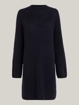 Vestido Curve Cable Knit Pure Wool Relaxed