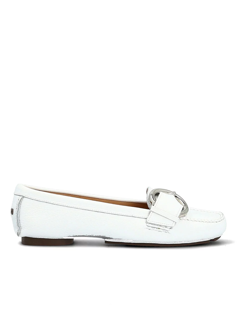 MOCASSIN BIG BUCKLE FOULONNE BLANC