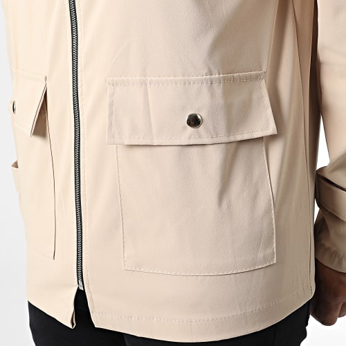 Veste Zippée Capuche Beige