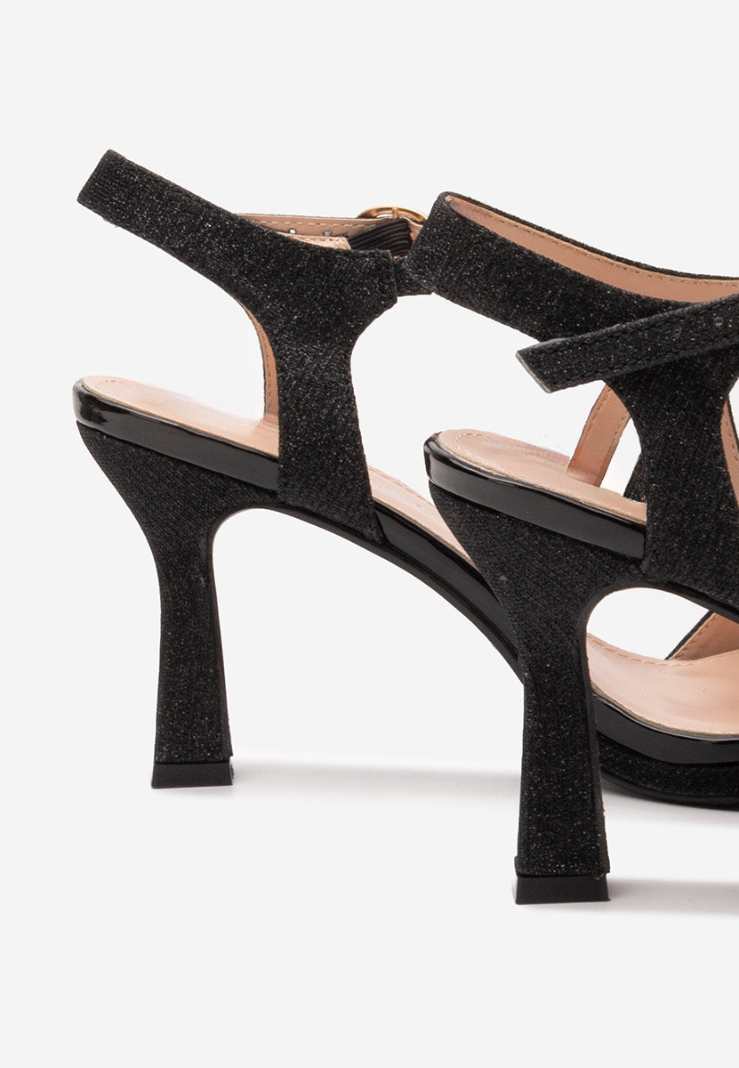 Sandales à talon noires Evonne