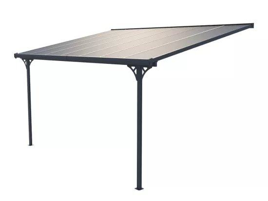 Pergola adossée en aluminium 13,2 m² anthracite ALVARO
