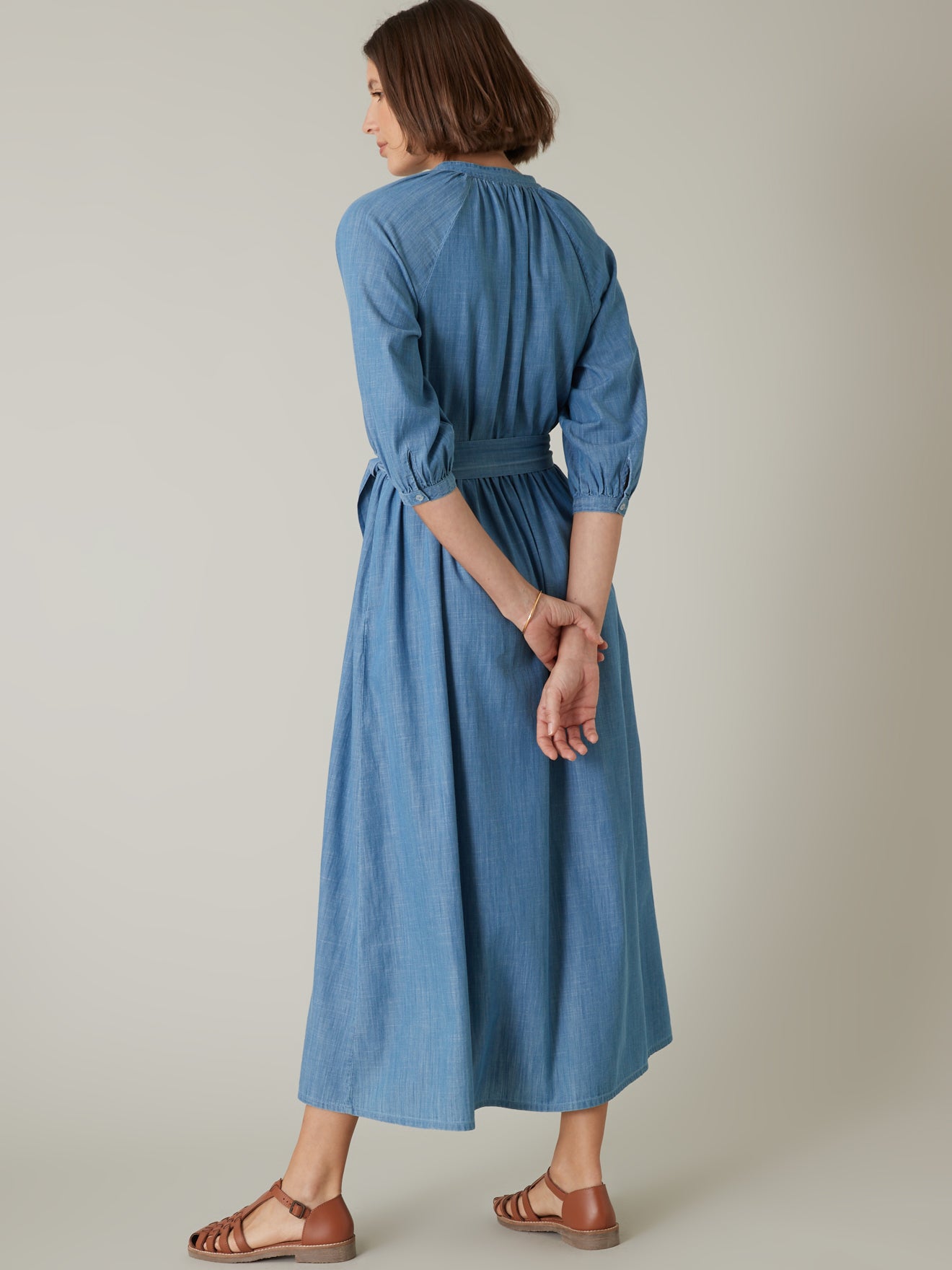 Robe longue femme denim light