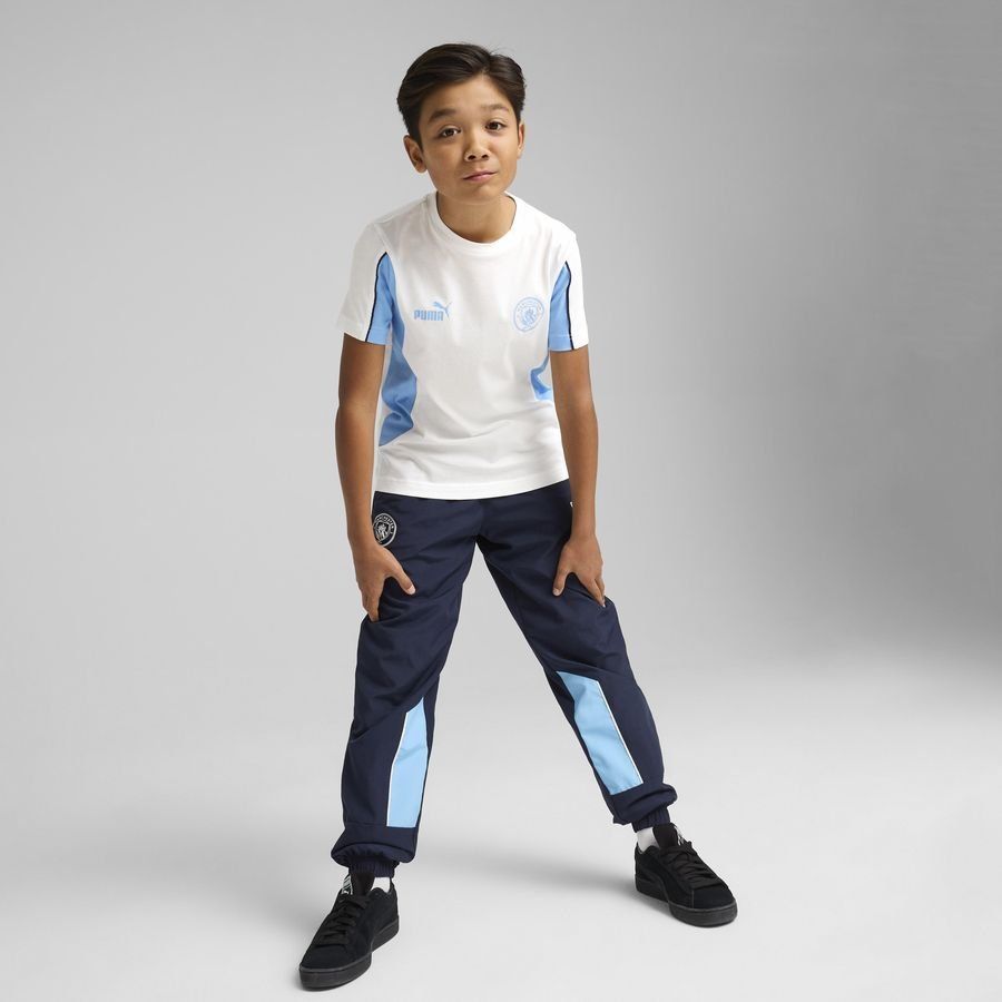 Manchester City T-Shirt FtblArchive - Blanc/Bleu Clair Enfant