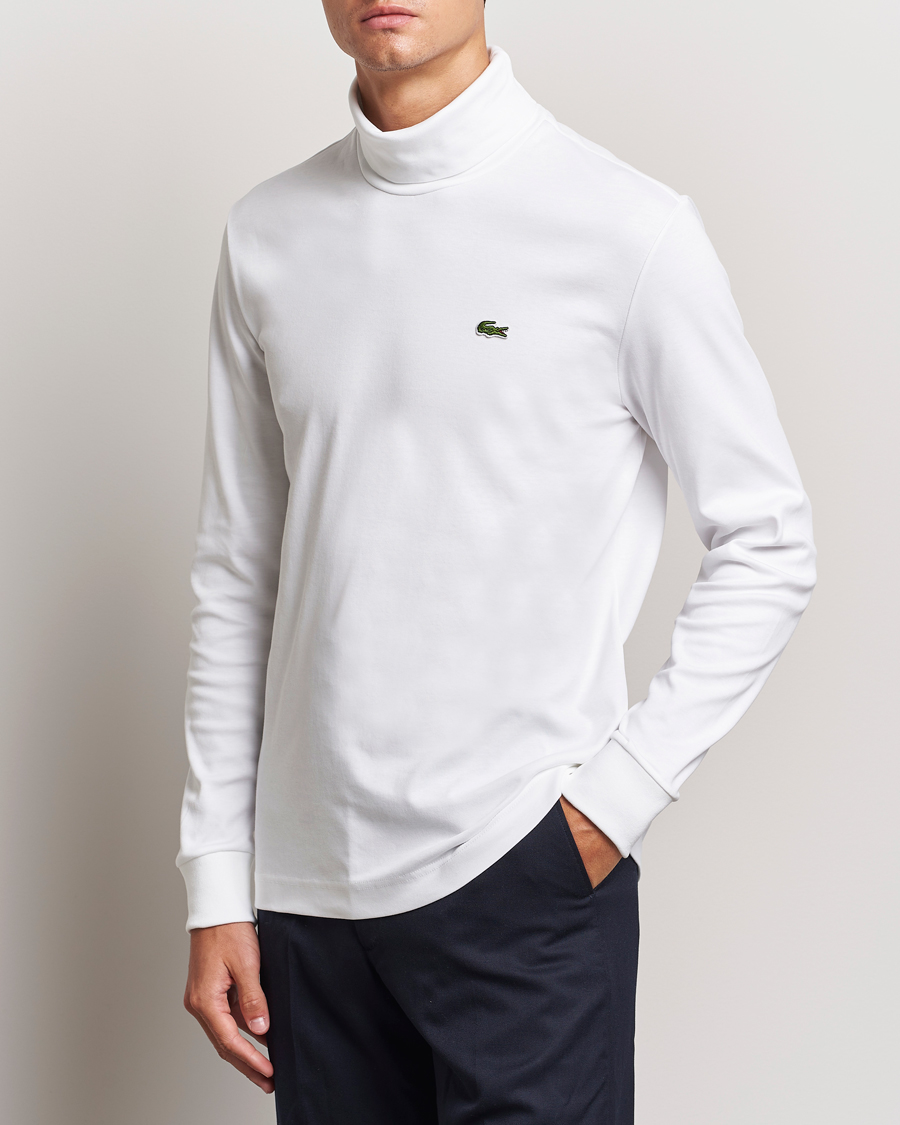 Lacoste Interlock Cotton Rollneck White