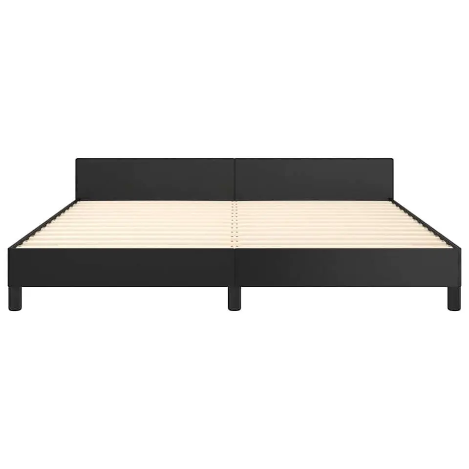 vidaXL - Bed frame met hoofdeinde zonder matras - Zwart - Kunstleer - 180x200 cm