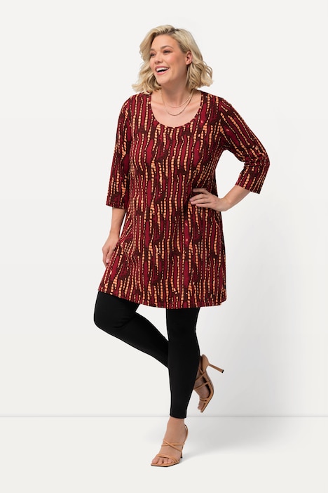 Longshirt, Batikmuster, Rundhals, 3/4-Arm