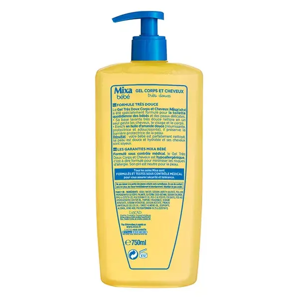 Mixa Bébé Gel Très Doux Corps et Cheveux 2 en 1 750ml