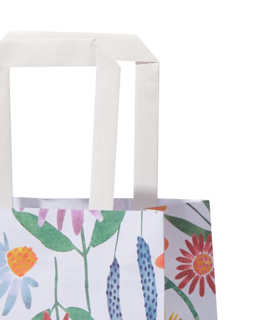 6 sacs cadeaux en papier 20.5x18.5x8 fleurs