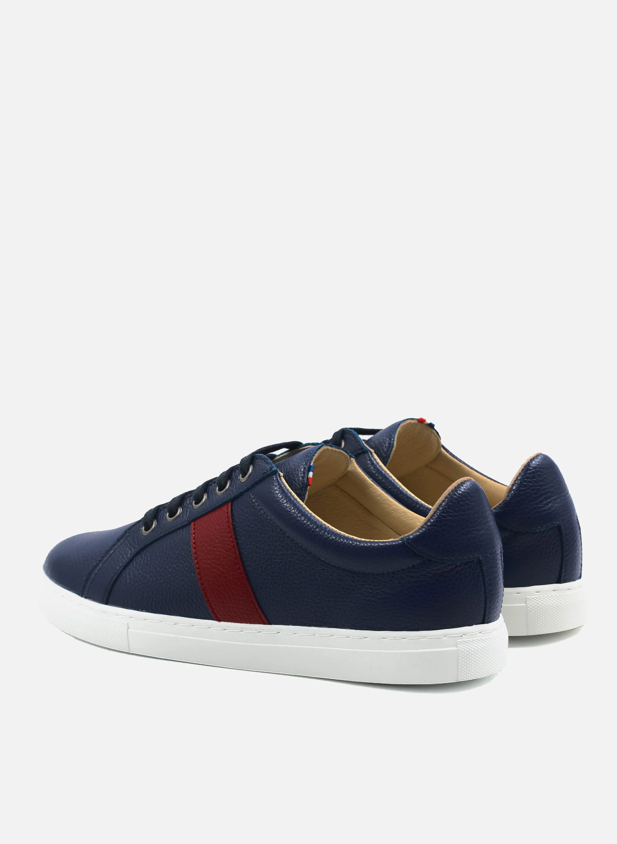 Baskets mif cuir grainé | Bleu