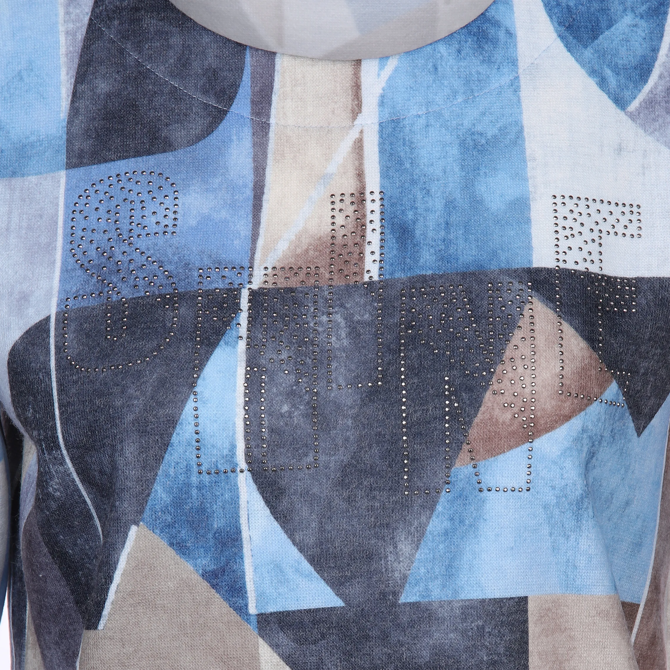Damen Flauschshirt mit Strassmotiv