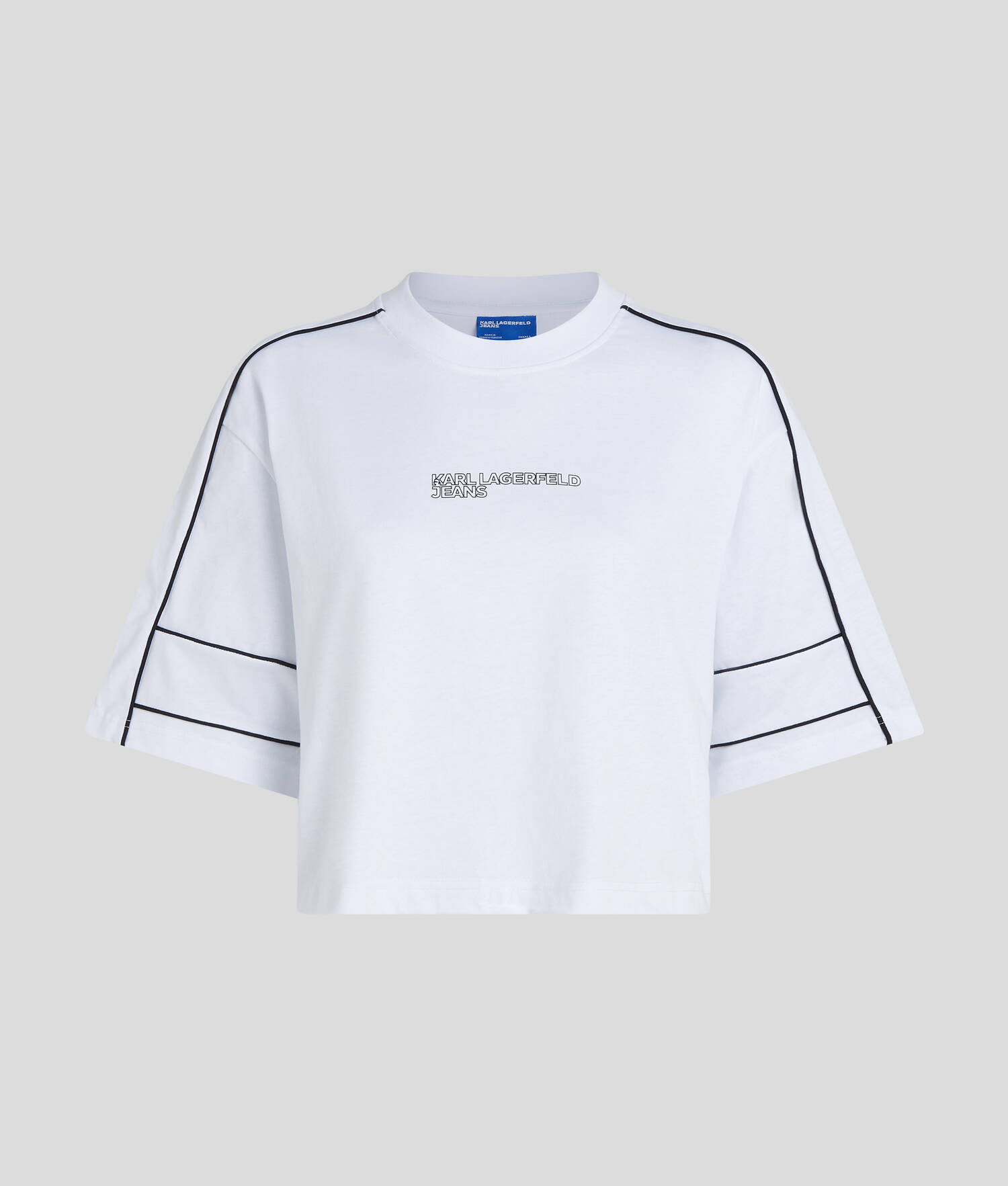 T-SHIRT AVEC DÉTAIL PASSEPOIL - Blanc