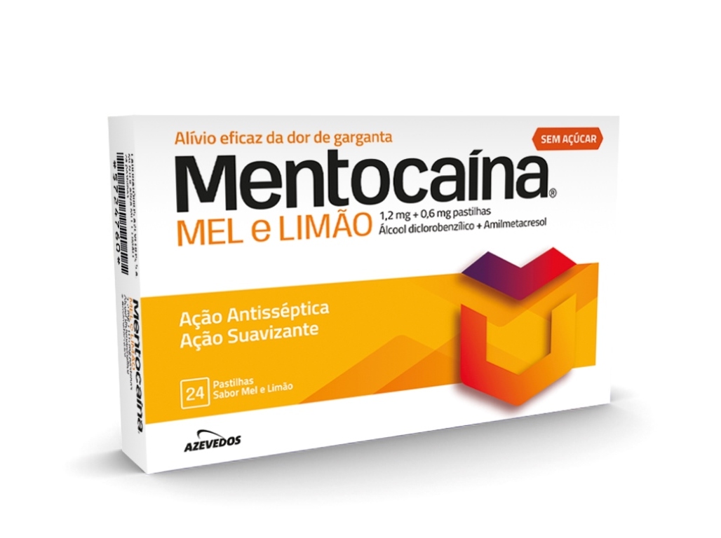 PASTILHAS MENTOCAINA 1.2   0.6MG MEL E LIMÃO 24UN