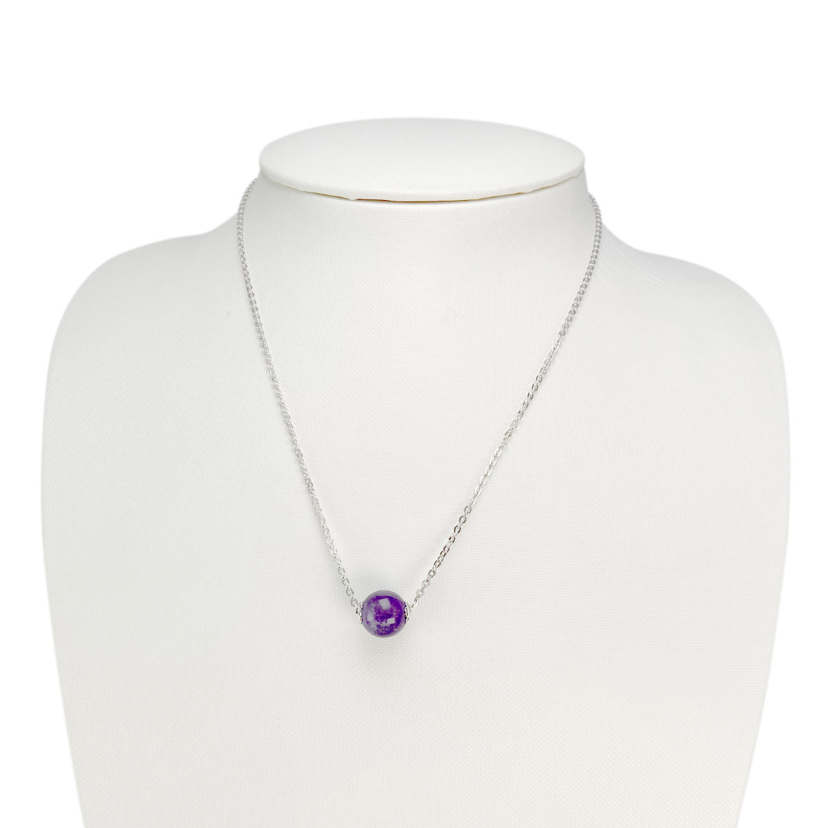 Collier d'occasion argent 925 améthyste 42 cm