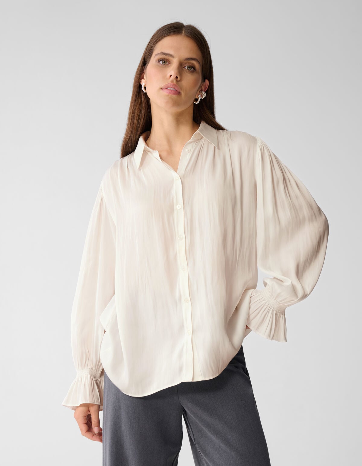 Gathering Blouse Gebroken Wit By Mieke