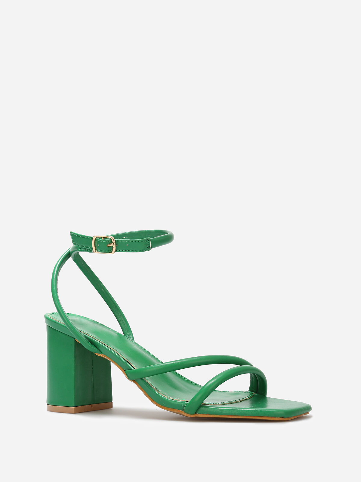 Sandales simili à brides matelassées- Vert