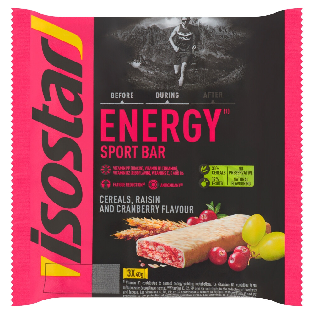 6x Isostar High Energy Sportreep Cranberry3 x 40 gr