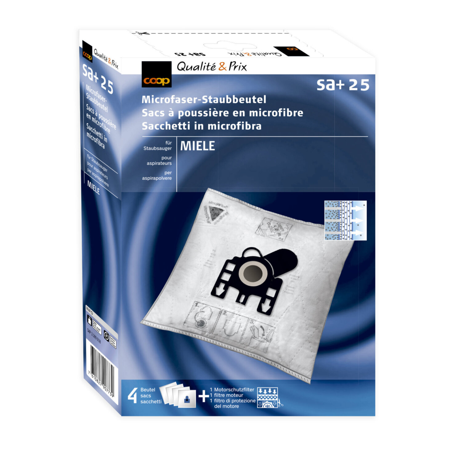 Staubsaugerbeutel Microfaser SA+25 4 Stück