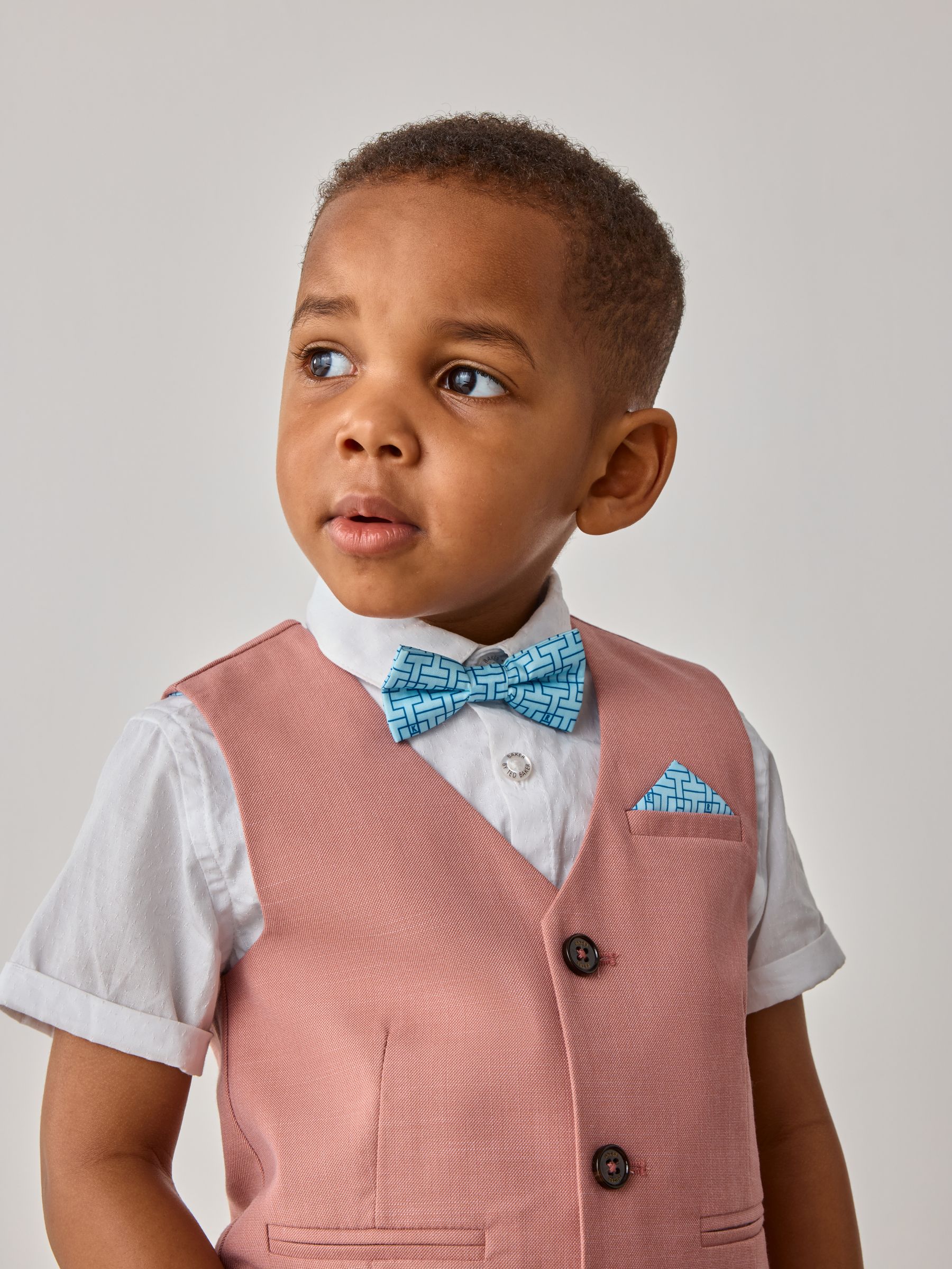 Baker by Ted Baker roze overhemd, gilet en short set