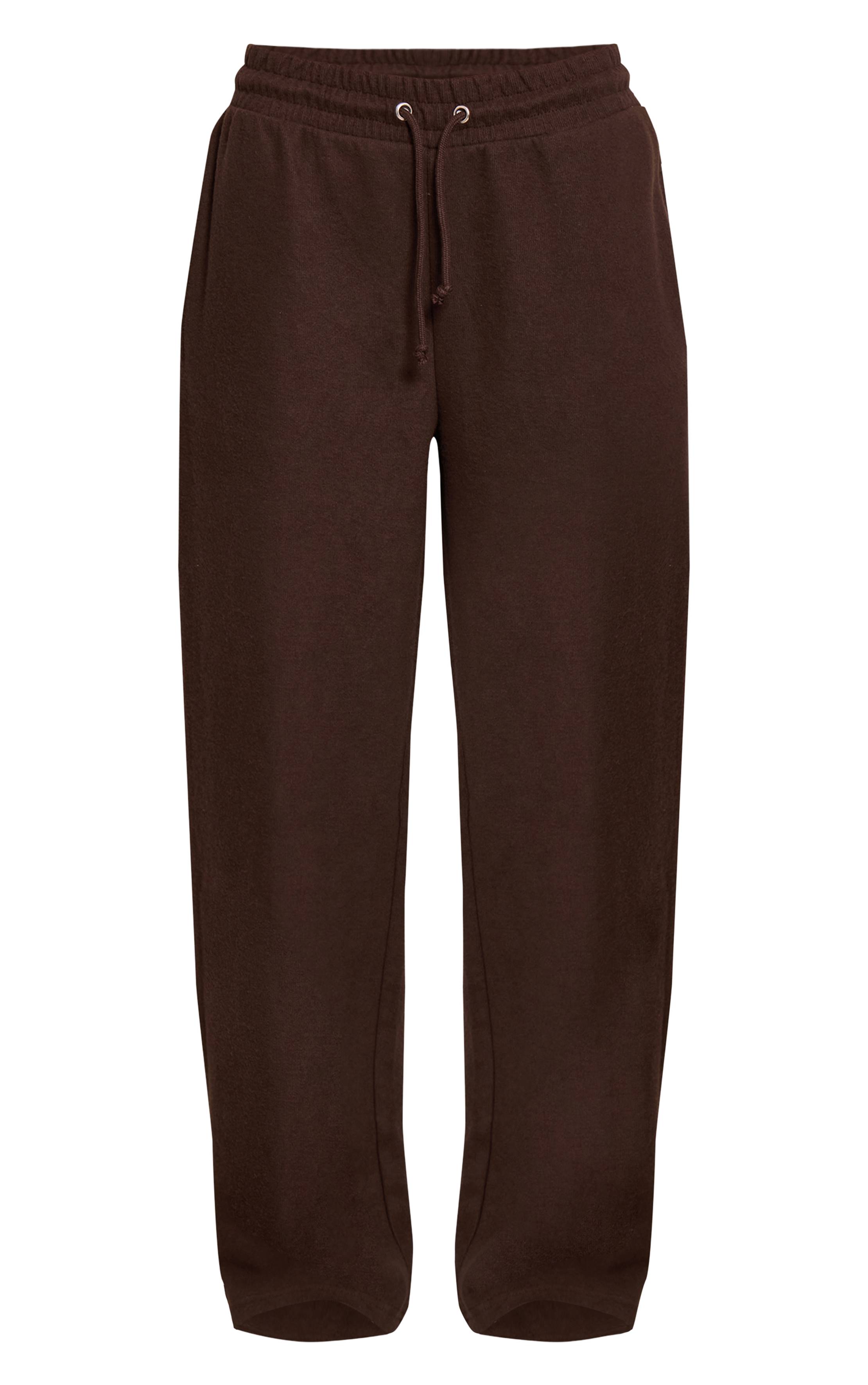 Chocolat Jogging Jambes Larges Toucher Doux
