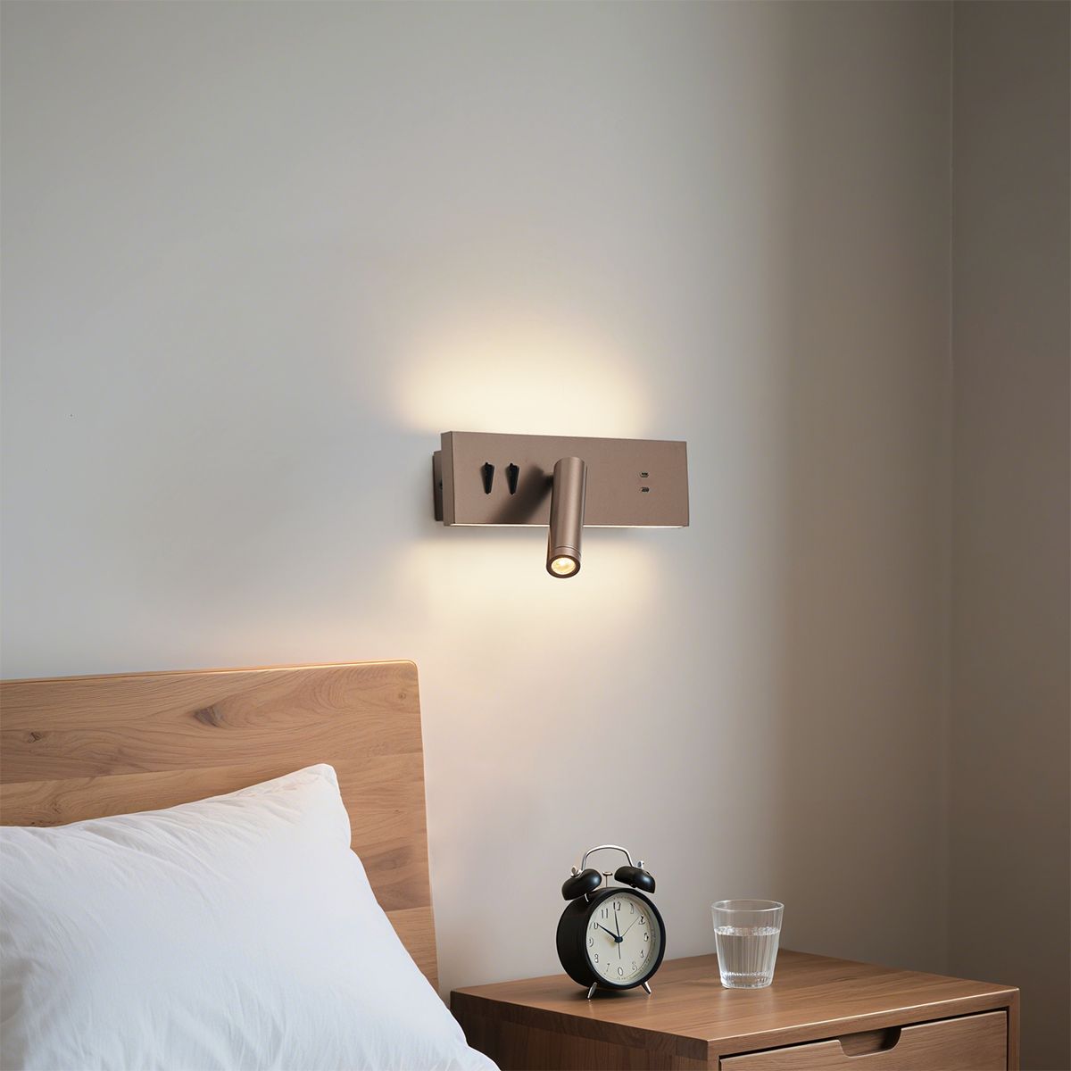 Moderne wandlamp donkerbrons verstelbaar met USB-C incl. LED - Modric