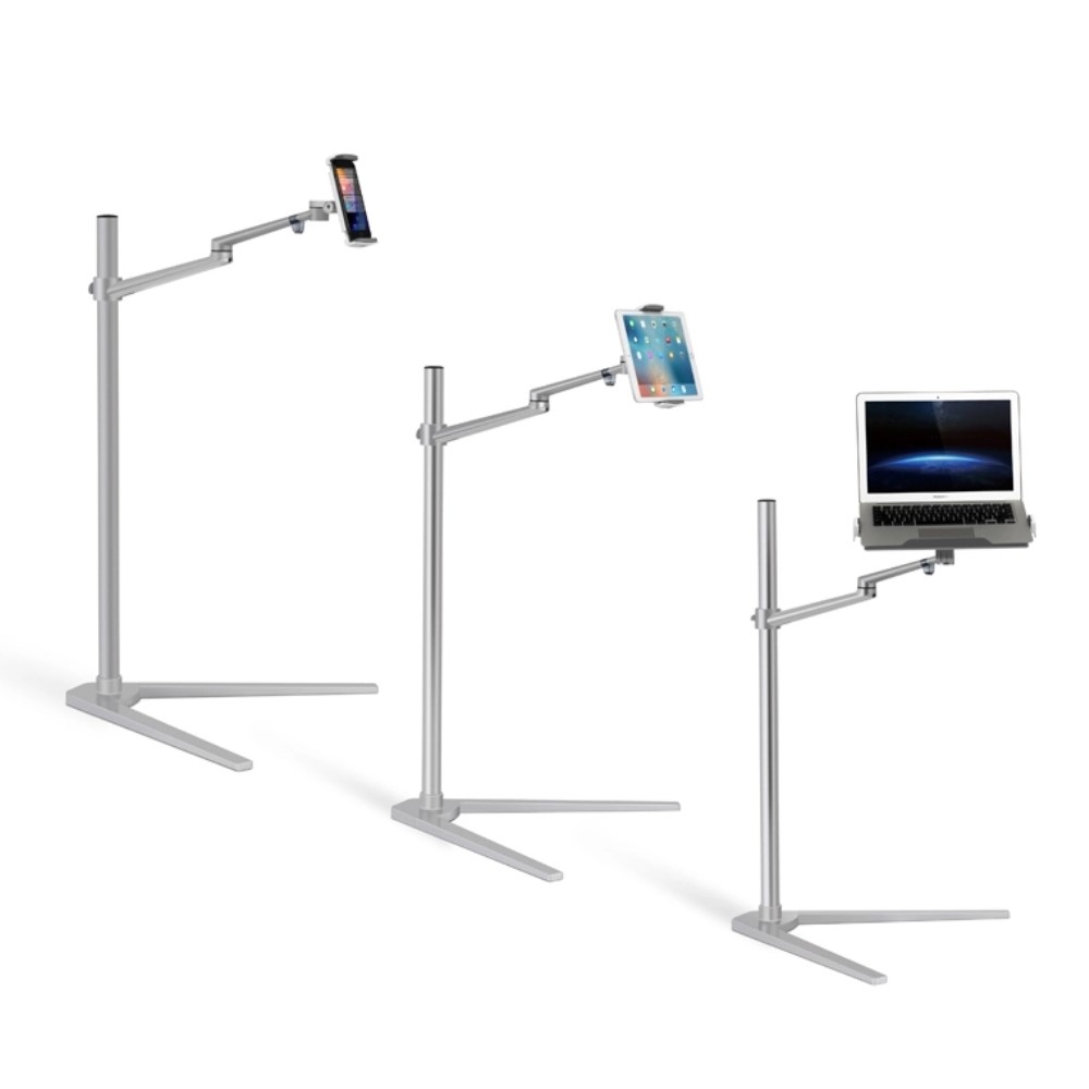 360° Grad Universal höhenverstellbare Stativ Halterung Bodenständer für Smartphones / Tablets / Laptops (4