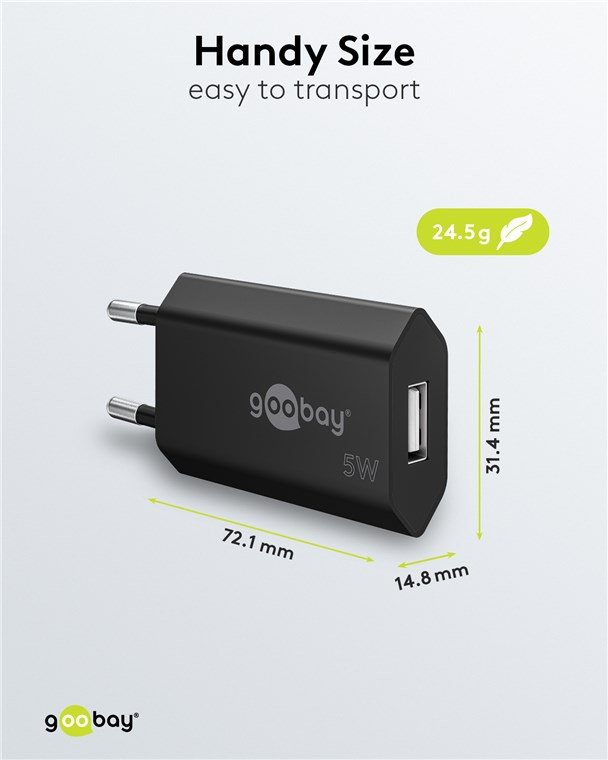 (5W/1A) USB A Ladegerät Netzteil (44950) - Weiss