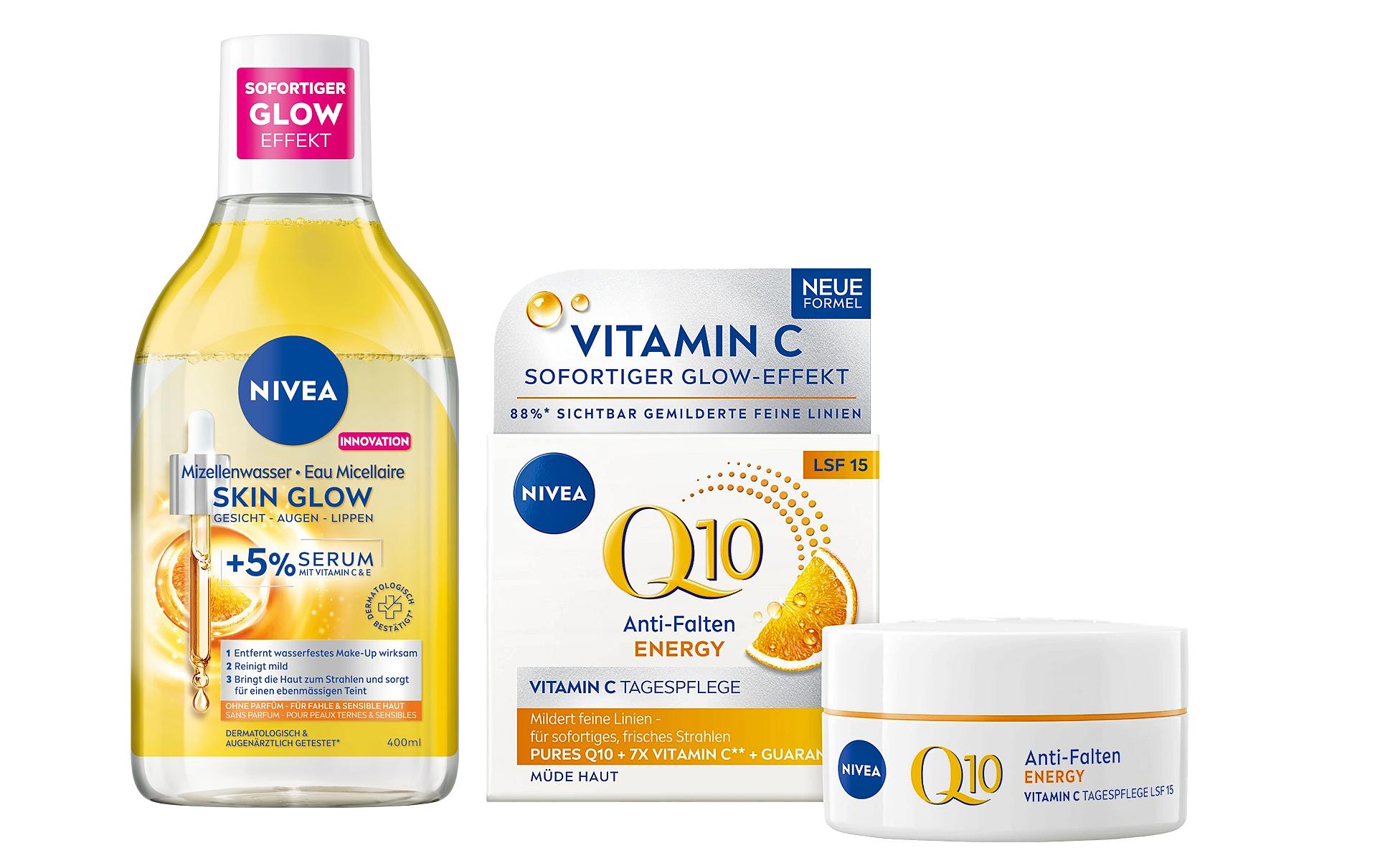 Gesichtspflege Vitamin C Glow Routine 2-teiligPflege-Set fördert strahlende Haut