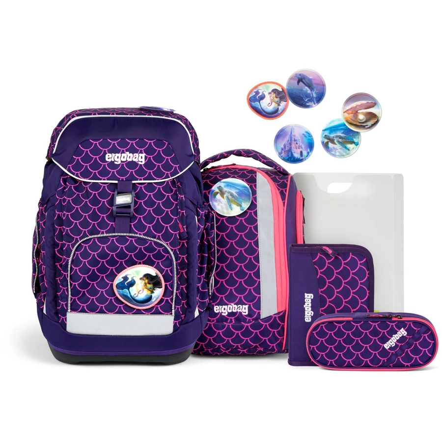 Ergobag Maxi Lumi - Schulrucksack Set 6tlg. Modell 2024 PerlentauchBär