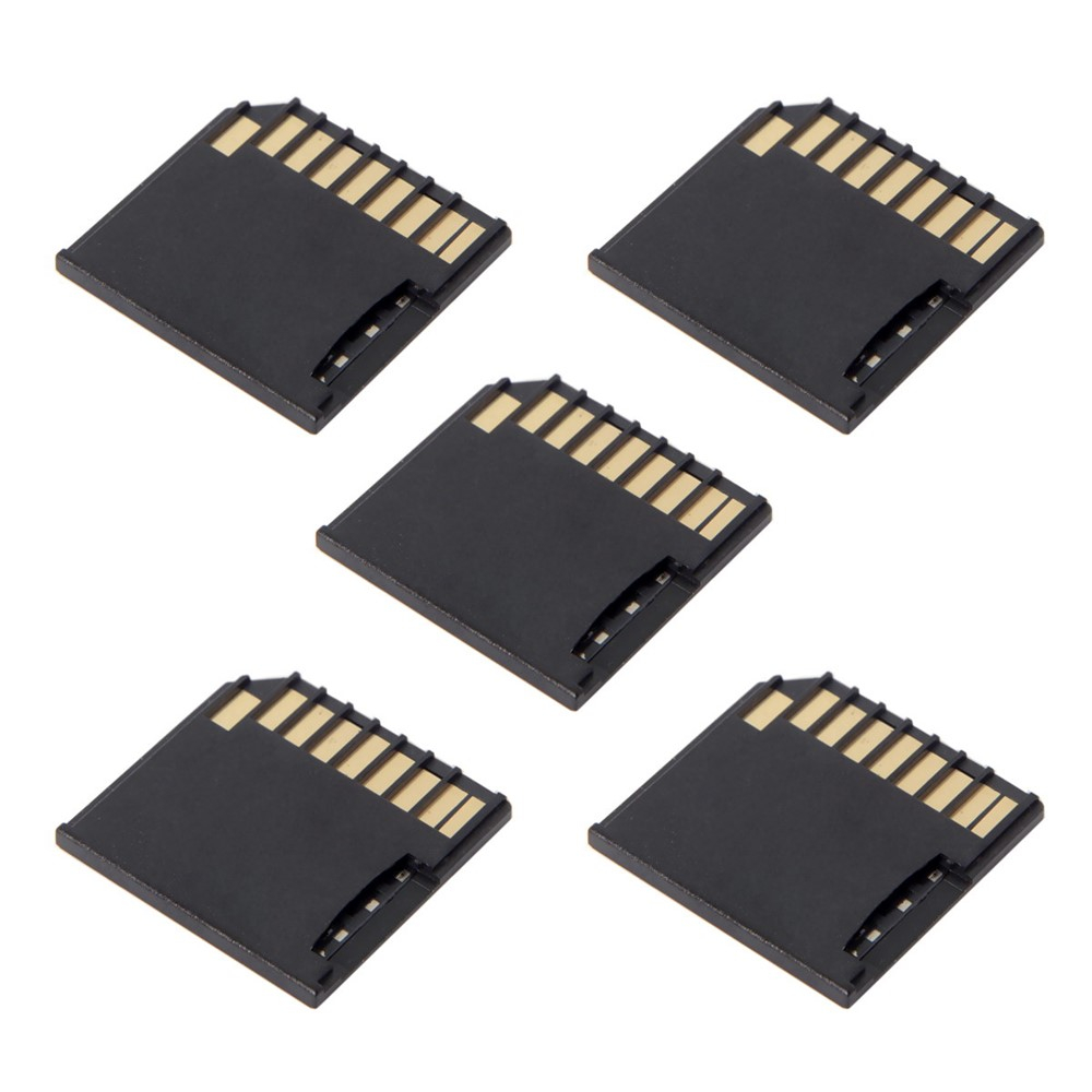 (5er Set) Micro SD / TransFlash Adapter auf SD Speicherkarte für Macbook Air / Pro / Retina - Schwarz