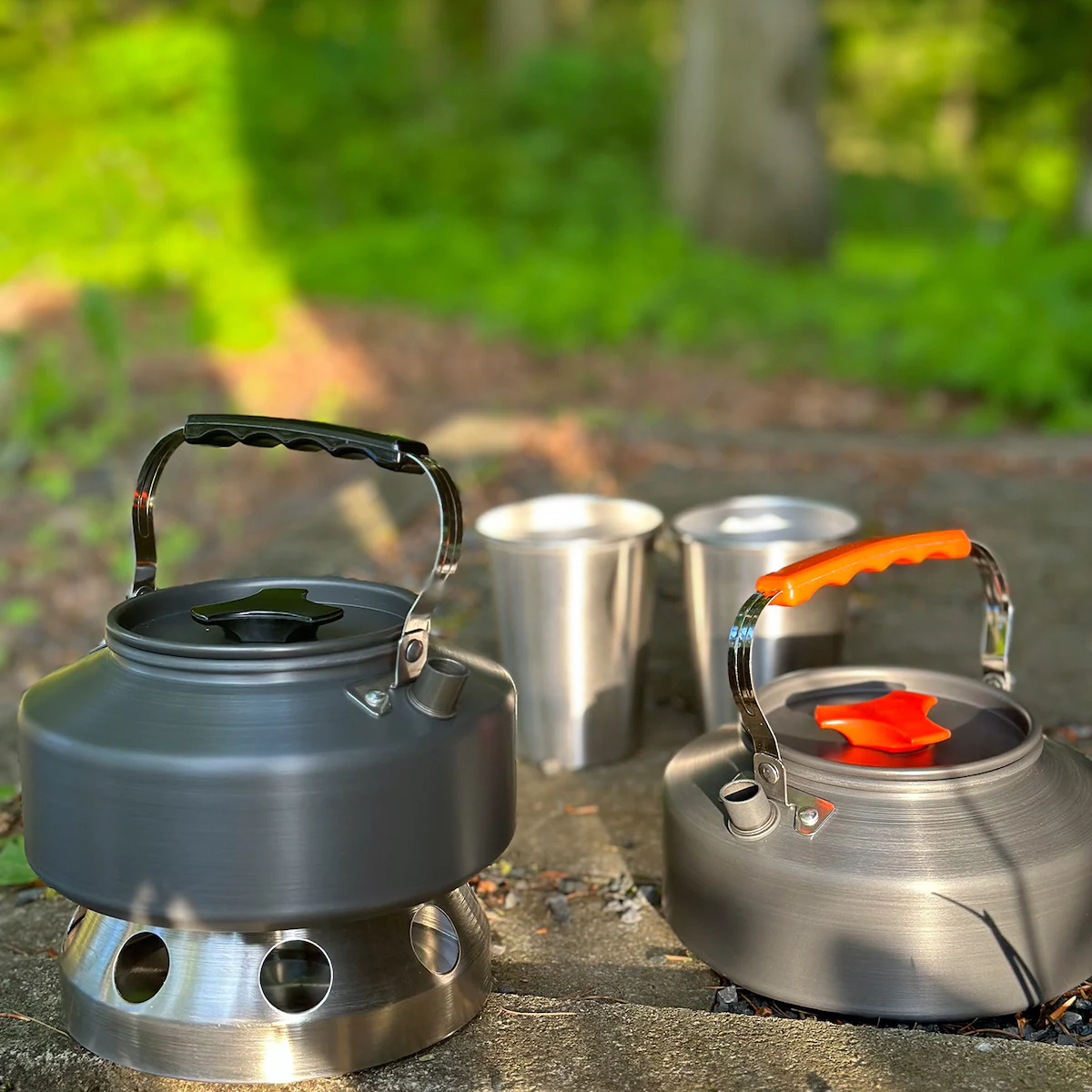 Vannkoker Aluminium utendørs vannkoker 1,1 L (oransje)