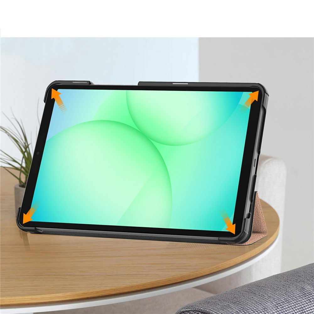 Samsung Galaxy Tab A11 / A9 Leder Tasche Flip Cover Hülle - Roségold