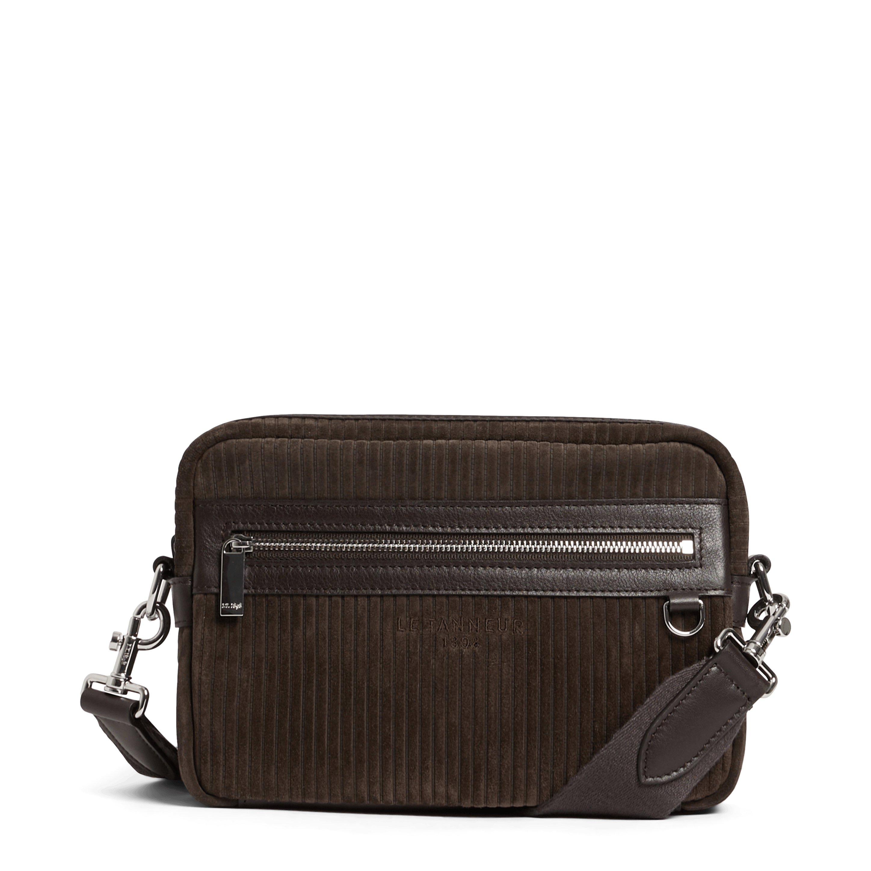 EMILE - Sac bandoulière en cuir velours côtelé | Marron