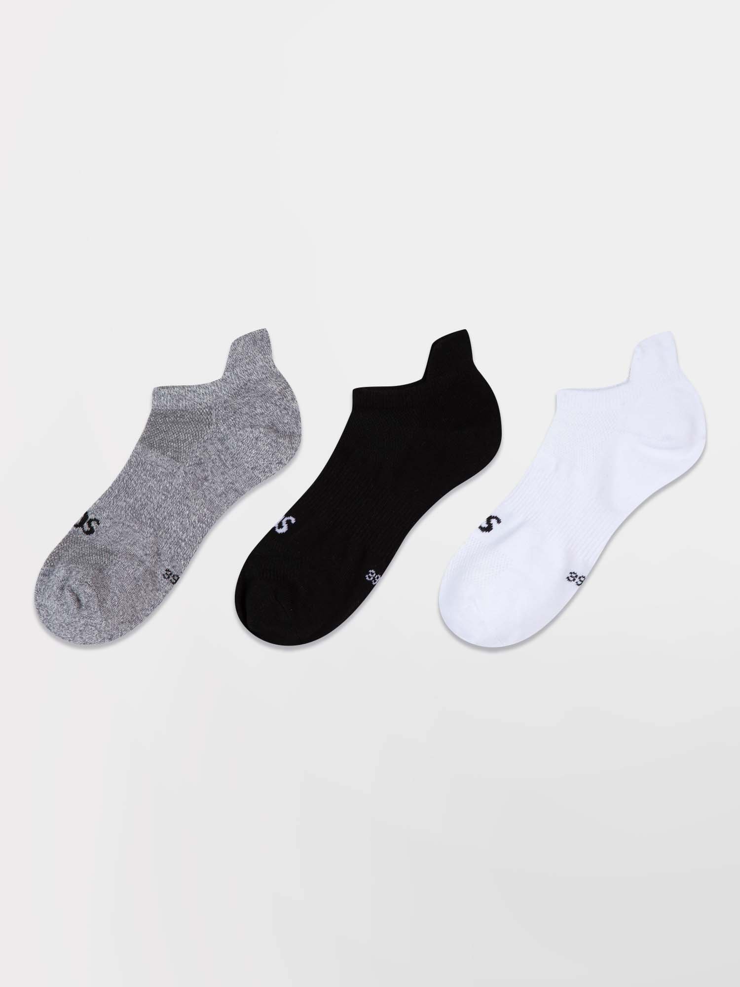 Chaussettes De Sport Basses Mixtes Noir Gris Blanc