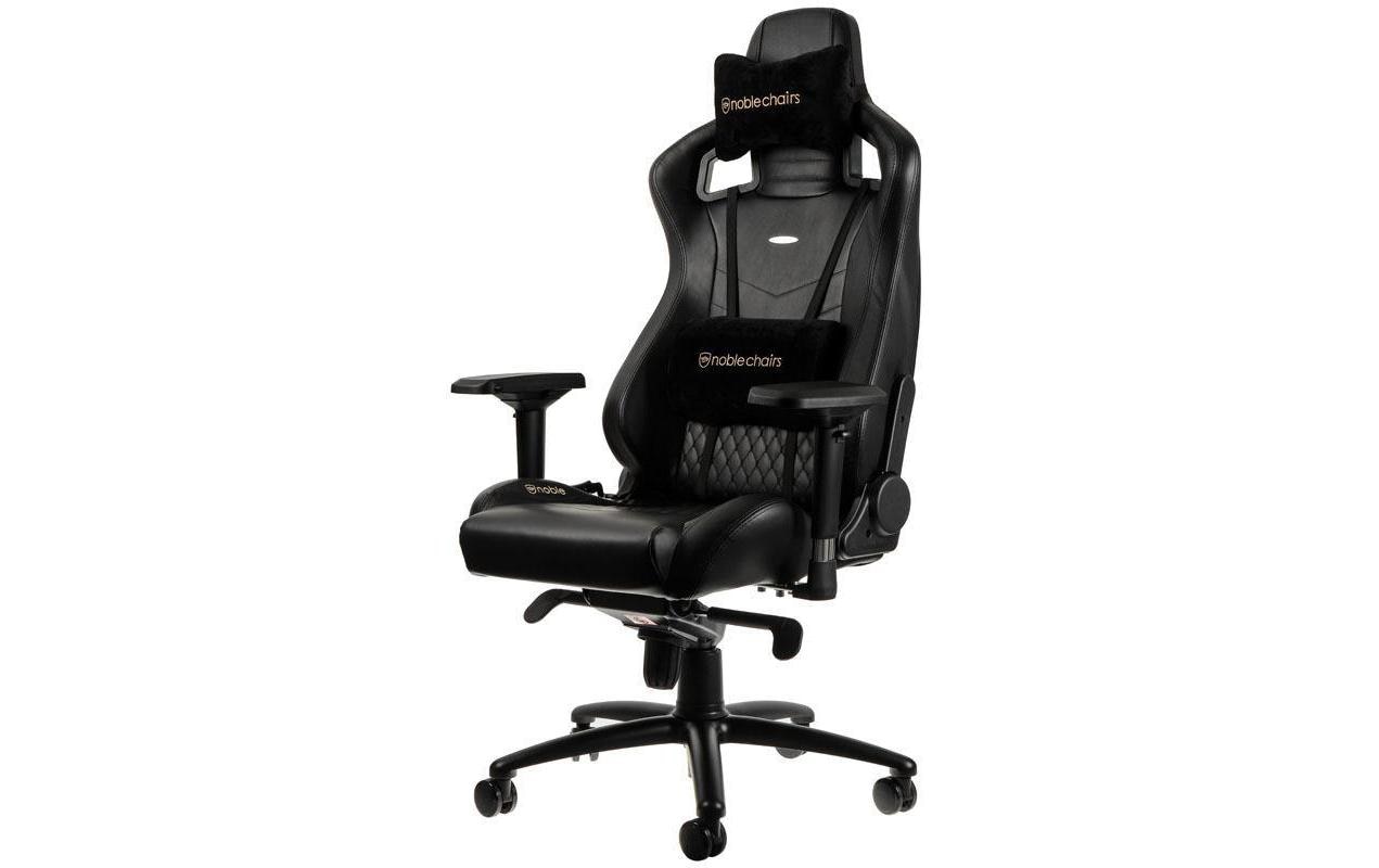 Gaming-Stuhl EPIC Echtleder Schwarz<br>Besonders bequemer Computersessel, Mercedes-AMG Petronas Motorsport Edition