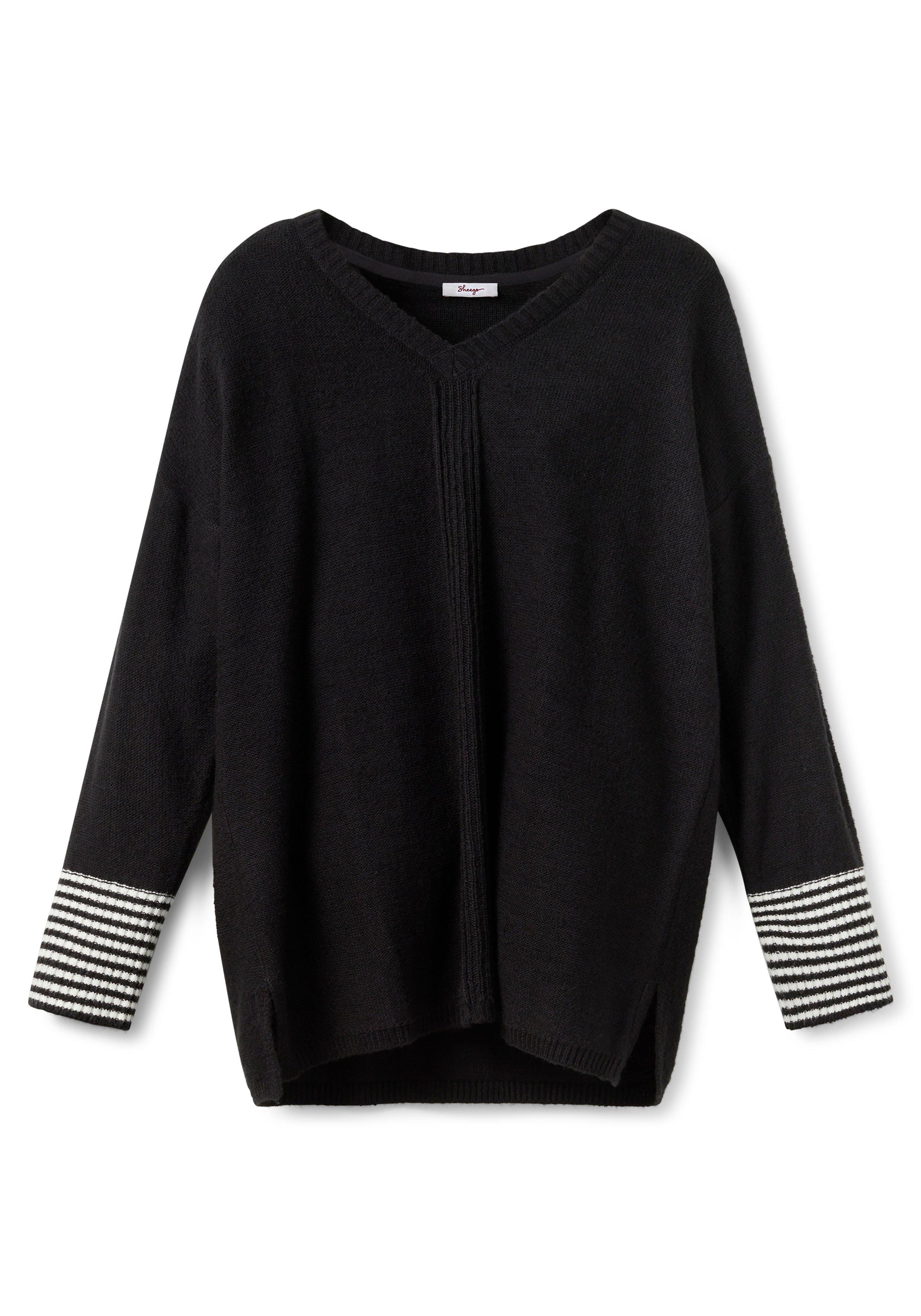 Pullover mit geringeltem Ärmelbündchen