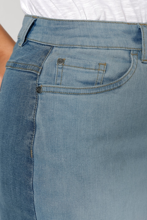 Jeansrock, Straight Fit, zweifarbig, 5-Pocket