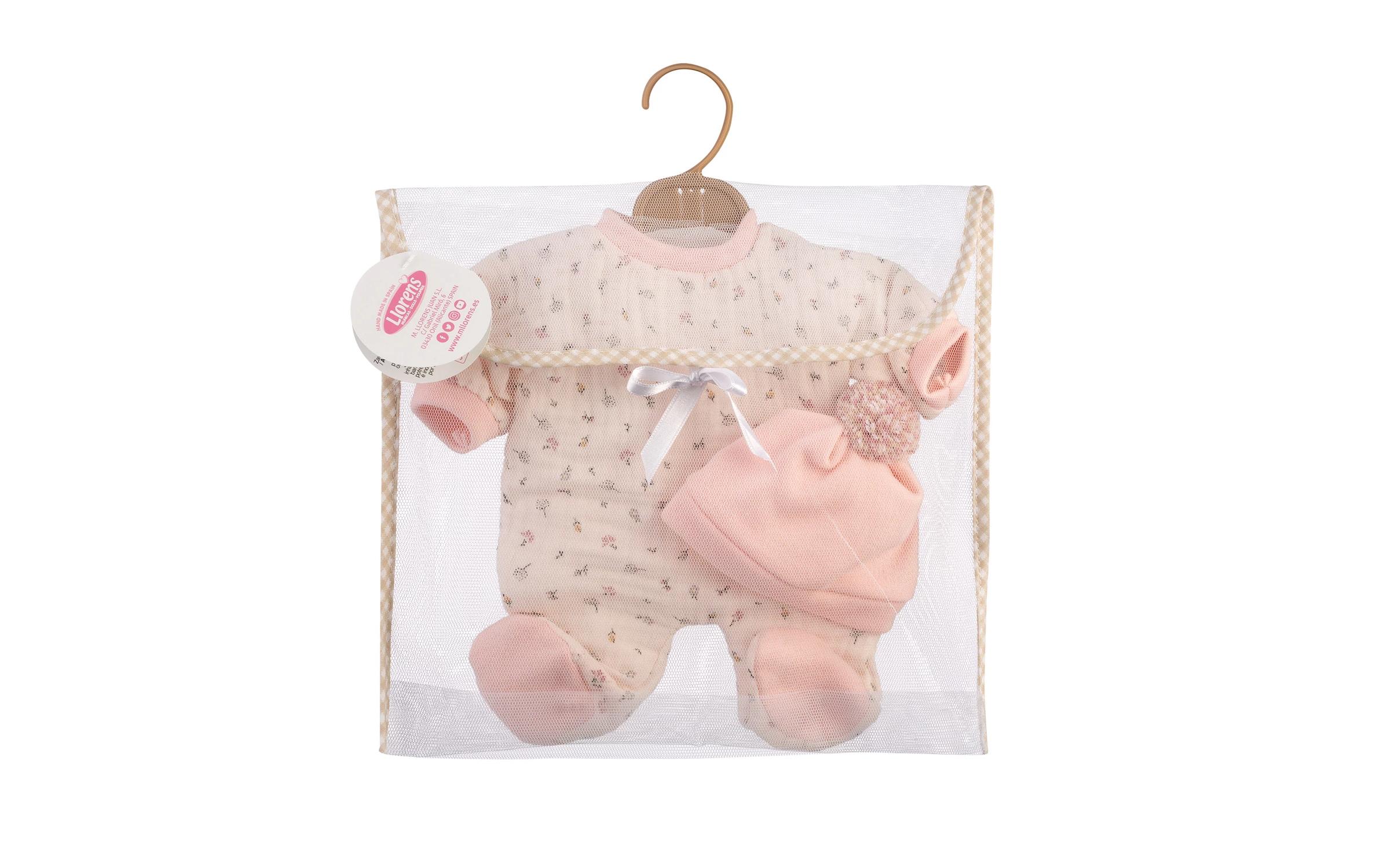 Puppenkleidung Pyjamaset beige Blumen 32 cmNiedliches Puppen-Outfit