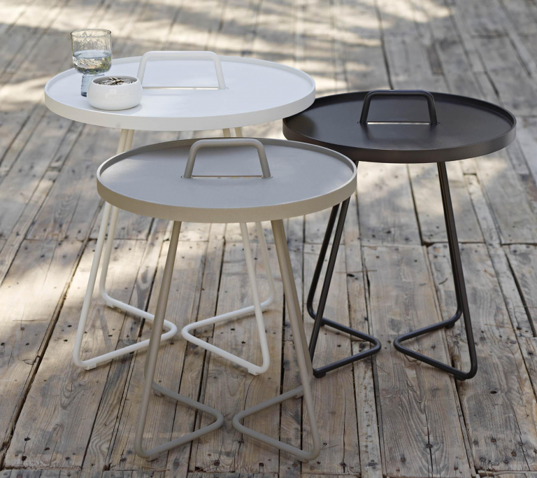 Cane-Line On-the-move bijzettafel L Ø52 wit