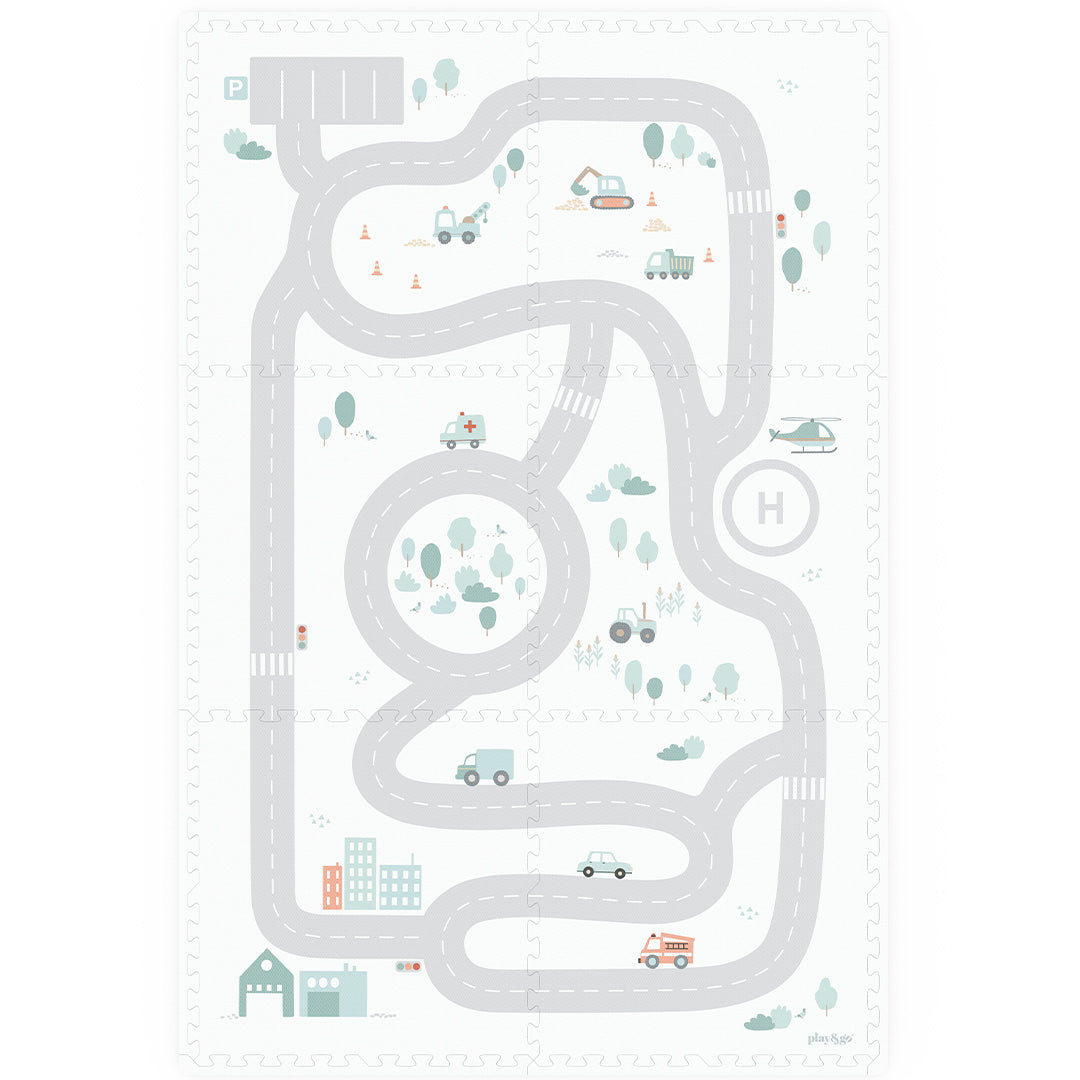 play&go 3-in-1 foam speelmat tiloo - road - 120x180 cm