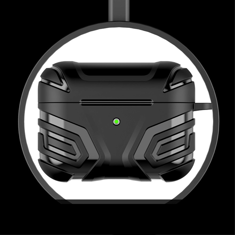 AirPods Pro 2 / AirPods Pro Outdoor Gummi Schutzhülle mit Karabinerhaken - Schwarz