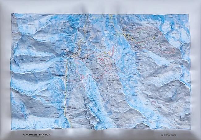 CARTE EN RELIEF GALIBIER THABOR HIVER