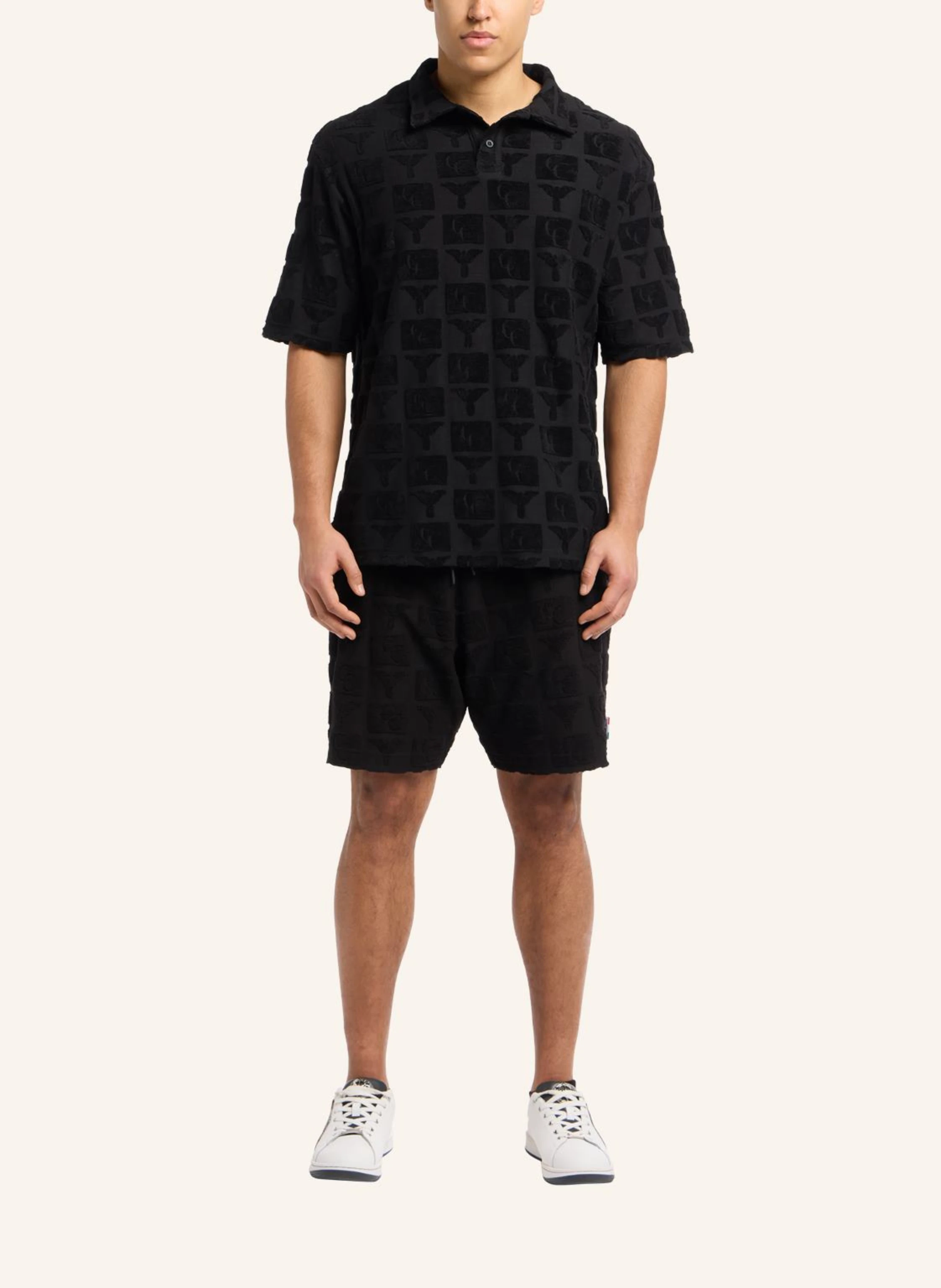 CARLO COLUCCI Oversize Poloshirt mit Frotteeinsätzen ECHNER